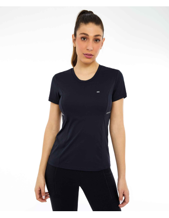 T-Shirt Skin Fit Recortes Com Refletivos Preto