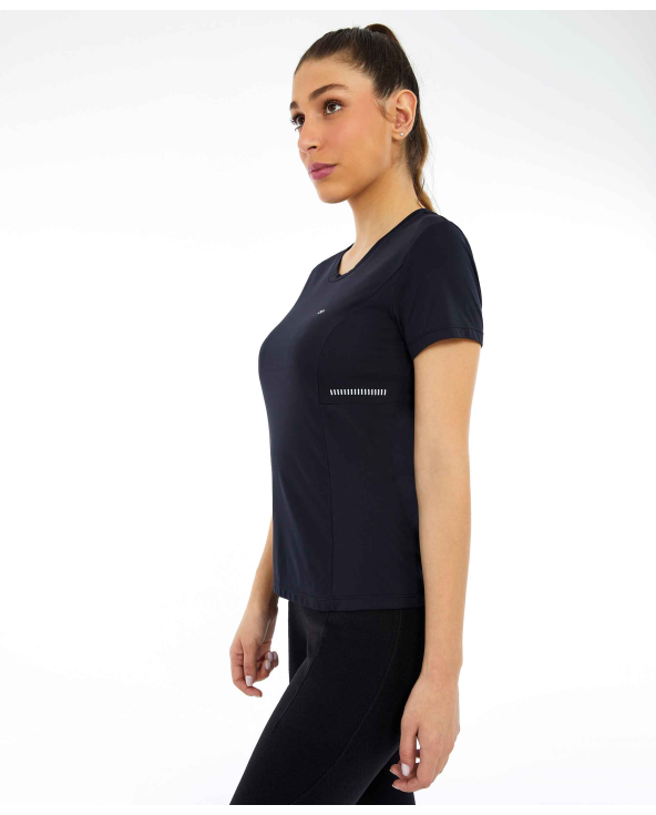 T-Shirt Skin Fit Recortes Com Refletivos Preto