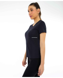 T-Shirt Skin Fit Recortes Com Refletivos Preto