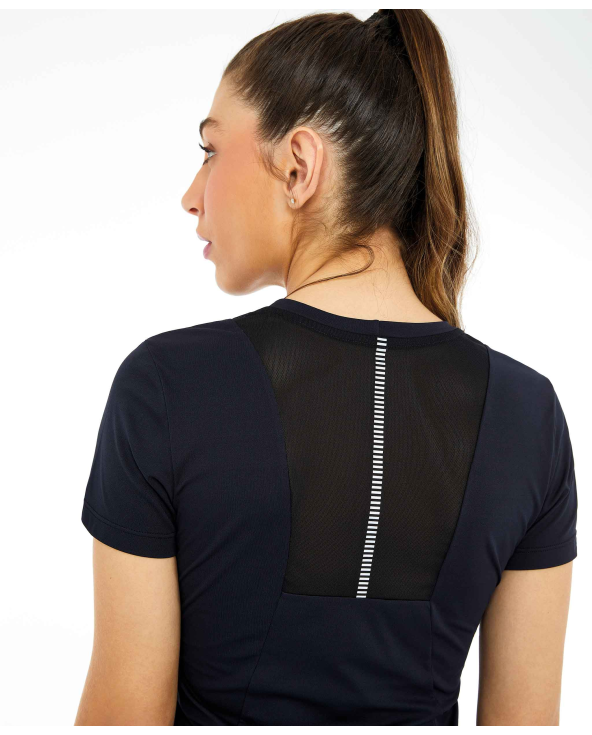 T-Shirt Skin Fit Recortes Com Refletivos Preto
