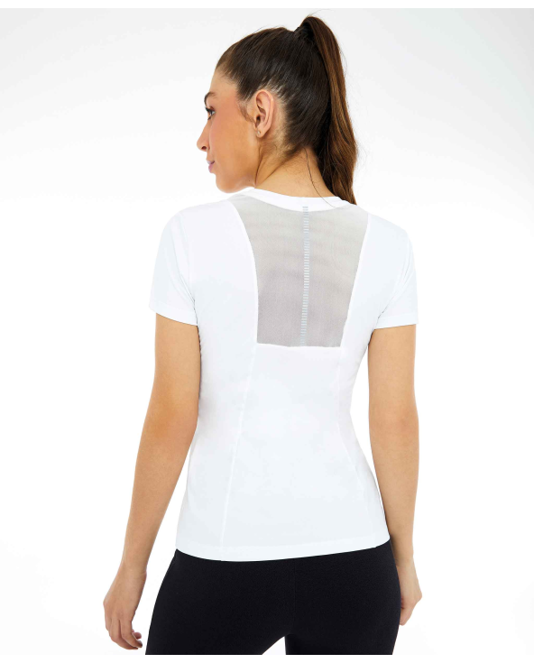 T-Shirt Skin Fit Recortes Com Refletivos Branco...