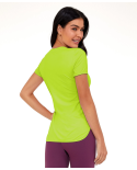 T-Shirt Skin Fit Alongada Gola V Verde Acidlime