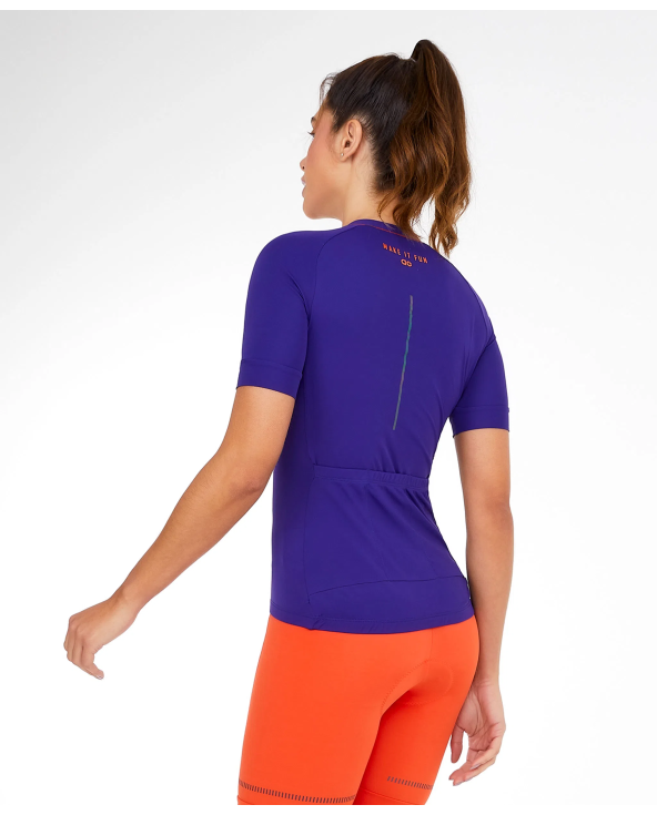 T-Shirt Skin Fit Biker Com Bolsos Roxo Eletric
