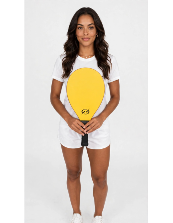 Geel Frescobolracket Met Zwart Handvat - Raquete Basica...