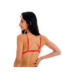Red Ribbed Triangle Top With Adjustable Straps - Top Cotele-Tomate Tri-Fixo