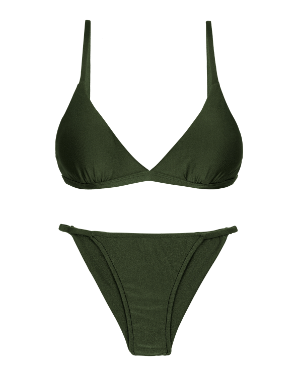 Bikini Brasileño Atrevido Verde Oscuro Con...