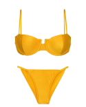 Teksturowane Żółte Bikini Typu Cheeky Z Cienkimi Bokami - Set Eden-Pequi Balconet Cheeky-Fixa