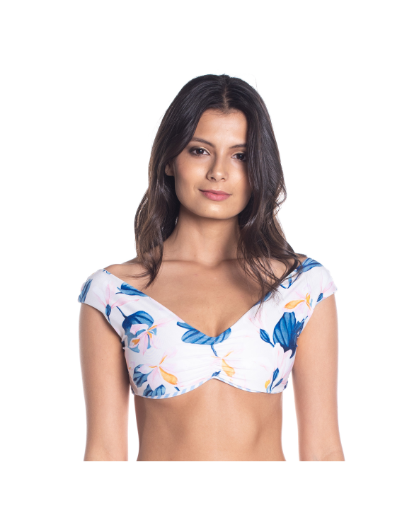 Bbs X Saha - Reversible Bra Bikini Flowers / Stripes - Top Aurora Floral Sweetness