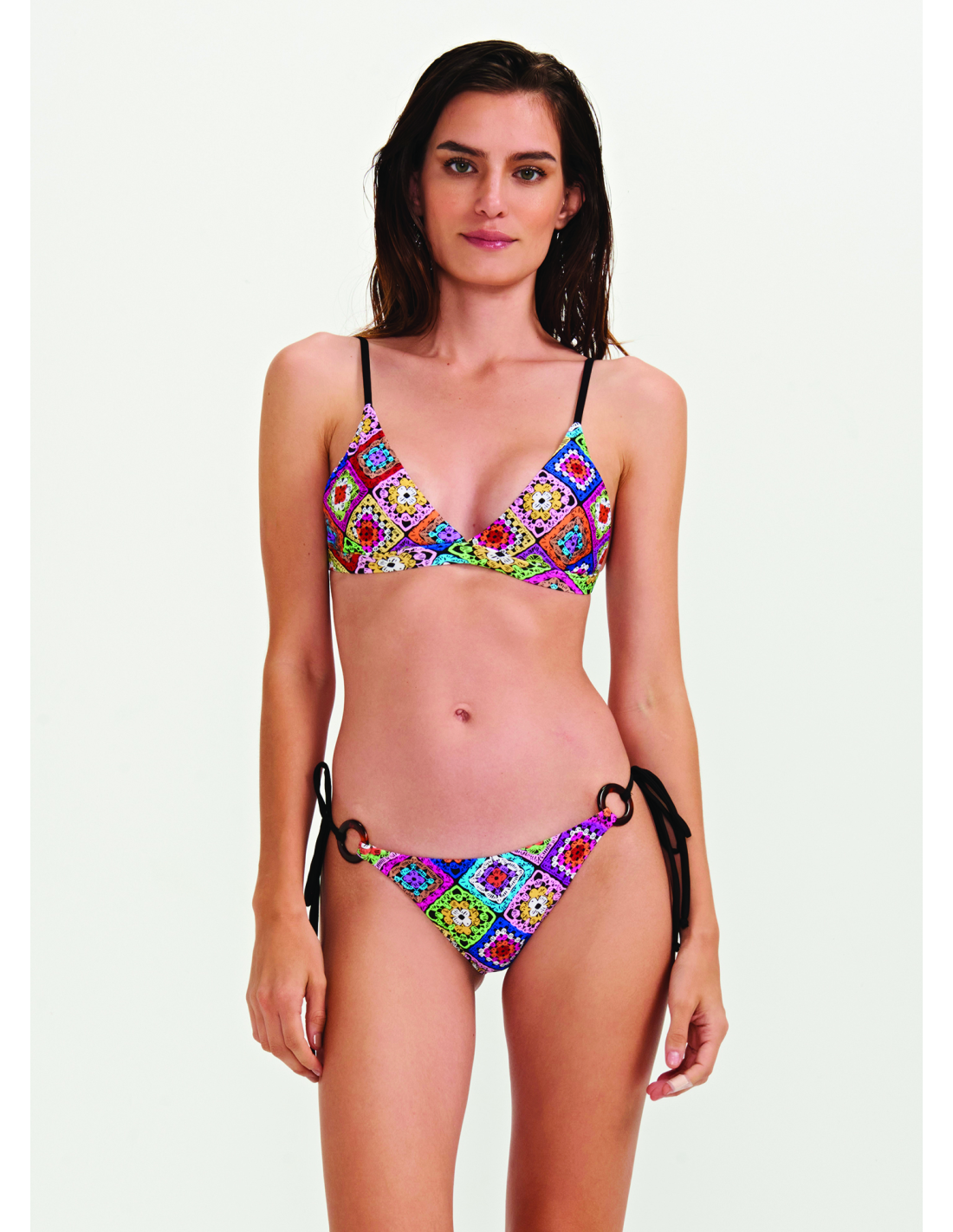 ★BALIBIKI☆Color Knit Bikini Umari Multicolor Tie Dye Cheeky Brazilian High Cut Crochet